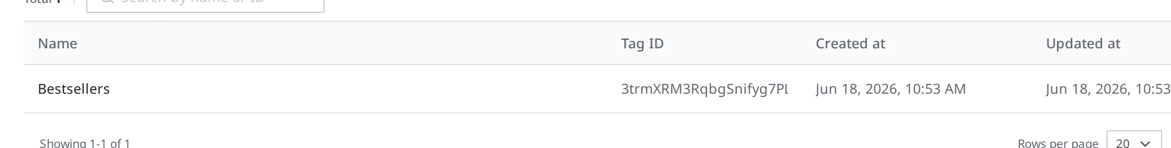 The Tag list showing "Bestsellers"